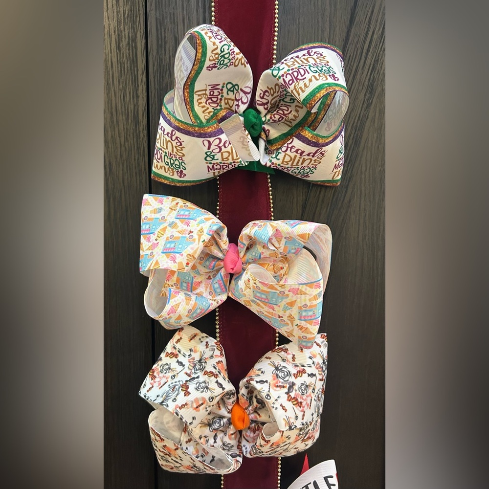 Kids Multi-Pattern Hair Bow Set - Picture 2 of 4